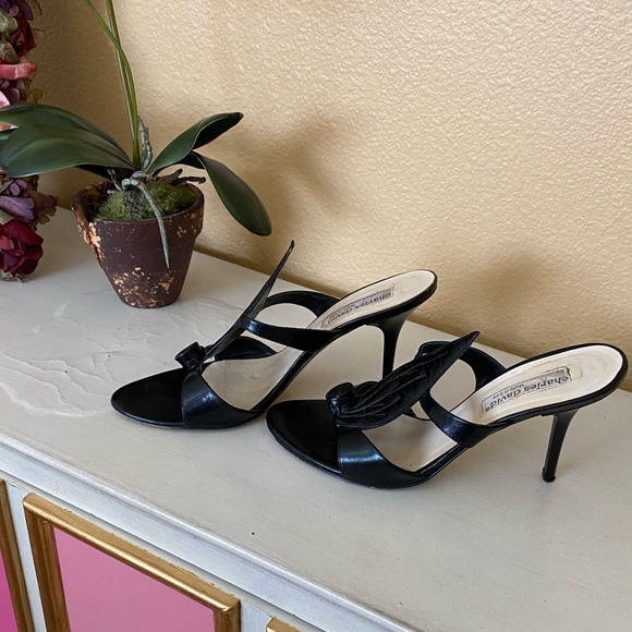 Charles David Black heel sandals size 37 1/2 - Picture 2 of 7
